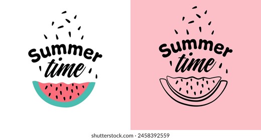 Summer time. Summer lettering. Summer vibes. Inscription for cards, posters, printing on T-shirts.
