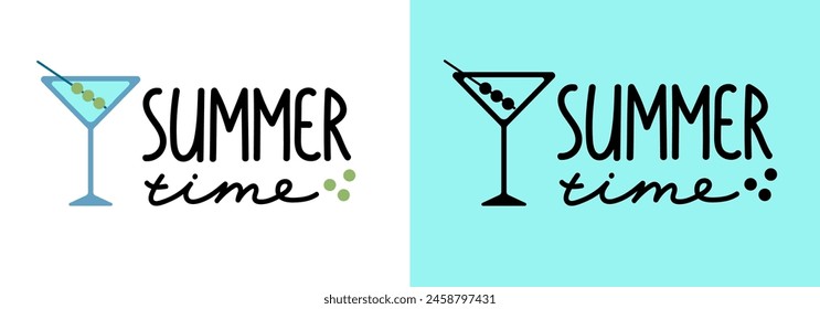 Summer time. Summer lettering. Summer vibes. Inscription for cards, posters, printing on T-shirts.
