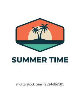 verão tempo logotipo design conceito distintivo vintage