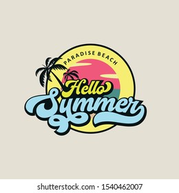 Summer time logo design template