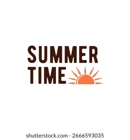 Sommerzeit-Logo. Einfaches Sommerzeit-Logo für Urlaubsbranding, Beach Events, saisonale Promo oder Urlaubsmarketing. Vektorgrafik.