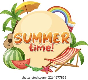 Summer time logo template illustration