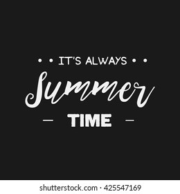 Summer Time logo Template. Vector Typographic Design Label. 