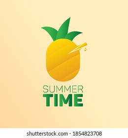 Summer time logo with text - illustration