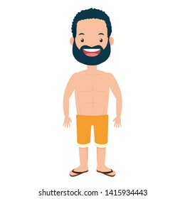 summer time man in swimsuit vector illustration
