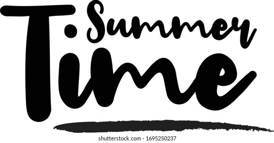 Summer Time Modern calligraphy. Handwritten phrase. Inspiration graphic design typography element. Cool simple vector sign.