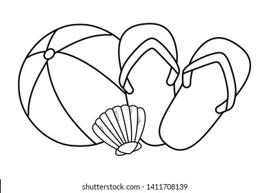summer time objets in black and white