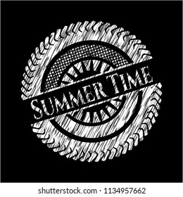 Summer Time on chalkboard