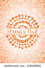 Summer Time orange mosaic emblem