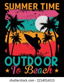 
summer time outdoor to beach t shirt template