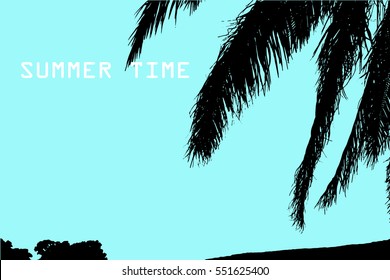 Summer time outdoor concept - coconut palm tree - summer sea beach