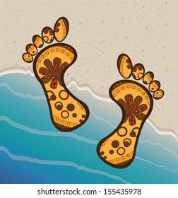 summer time over beach  background vector illustration  