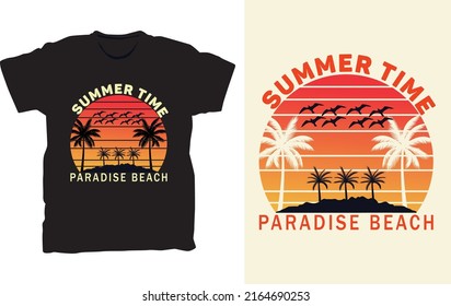 Summer Time Paradise Beach Vector Files 