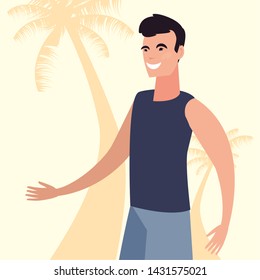 summer time people icon vector ilustration