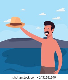 summer time people icon vector ilustration