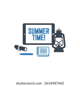 Summer Time Planning Icon Isolated On White Background