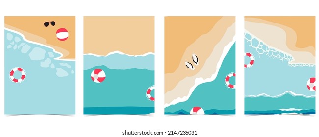 Summer time postcard with sea and beach in the daytime background
