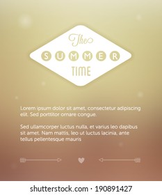 Summer time poster with blurred background
