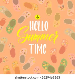Summer time. poster with calligraphic hand written words