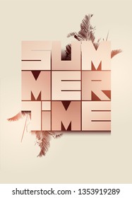 Summer Time poster design. Vector illustration. Eps 10.