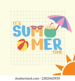 SUMMER TIME POSTER ELEMENT DESIGN SALE.