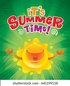 It’s Summer time! Summer poster with retro stripes background.