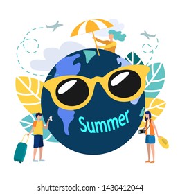 Summer. It's summer. Summer time poster vector in colors.