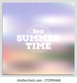 Summer time poster, vector web and mobile interface template. Blurred mesh background.
