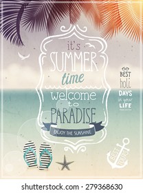 Summer time poster - vintage style.