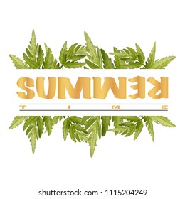 Summer time print with slogan for t-shirt graphic and other uses. Vector illustration.