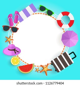 summer time promotion template. colorful summer elements.