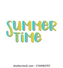 Summer time quote. Calligraphy hand written lettering vector element