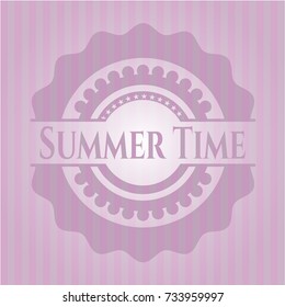 Summer Time realistic pink emblem