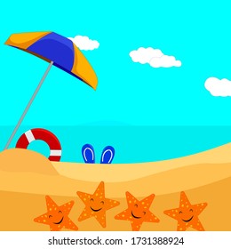 summer time for relax on the blue beach