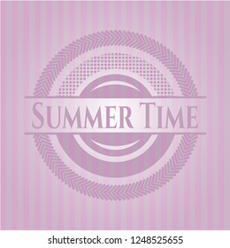 Summer Time retro style pink emblem