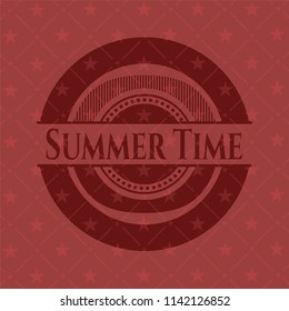 Summer Time retro style red emblem