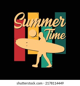 Summer time - Retro Typography Summer T-shirt Design