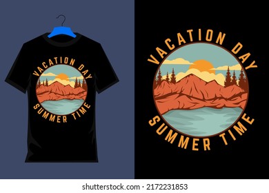 Summer Time Retro Vintage T Shirt Design
