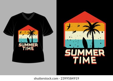 Summer Time Retro Vintage T Shirt Design