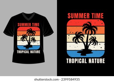 Summer Time Retro Vintage T Shirt Design