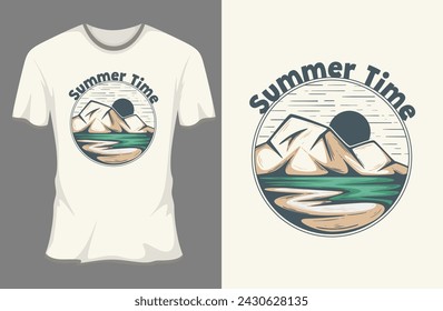 Summer Time Retro Vintage T Shirt Mockup