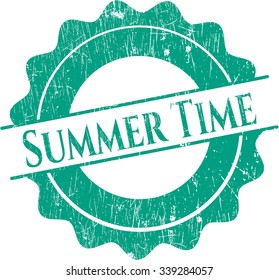 Summer Time rubber stamp with grunge texture