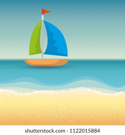 summer time scene with sailboat