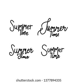 Summer Time Script Text Design Template Vector