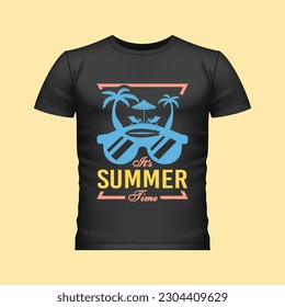 its Summer Time Sea Beach Outdoor Hot Sunglasses T-Shirt Design
