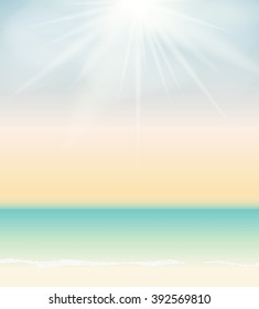 Summer Time Sea and Sky Vector Background Illustration EPS10