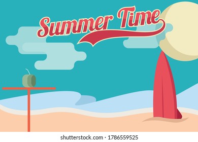 summer time sea vacation vector stock illustration