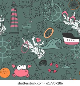 summer time seamless pattern