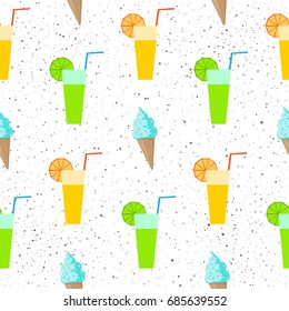 Summer time seamless pattern background. Abstract childish handmade
application for design card, party invitation, vacation poster, menu, textile fabric, t shirt, bag print etc