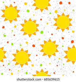 Summer time seamless pattern background. Abstract childish handmade
application for design card, party invitation, vacation poster, menu, textile fabric, t shirt, bag print etc